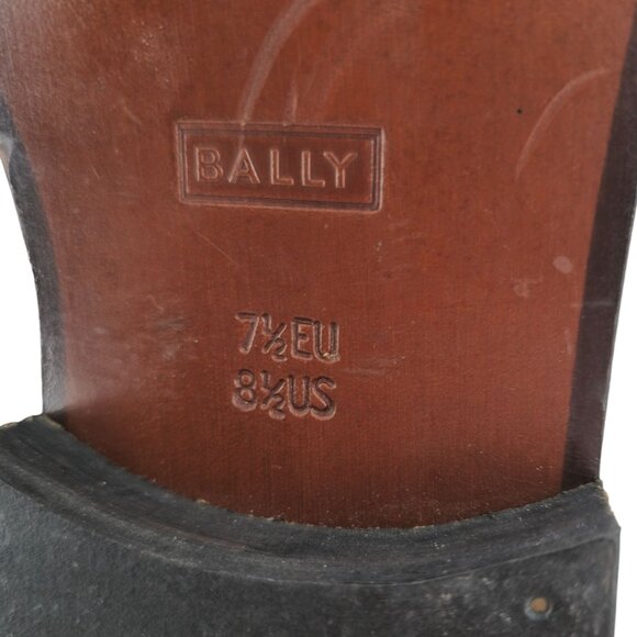 Vintage Bally Italy Monk Strap Loafers Mens 8.5D Black Suede Buckle Dress Shoes - Picture 13 of 13